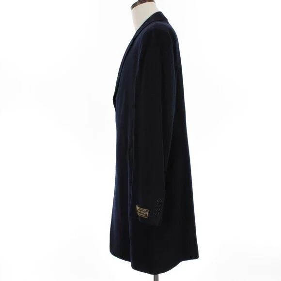 Cardinal of Canada NWT Top Coat Size 48R in Solid Navy Blue 100% Cashmere